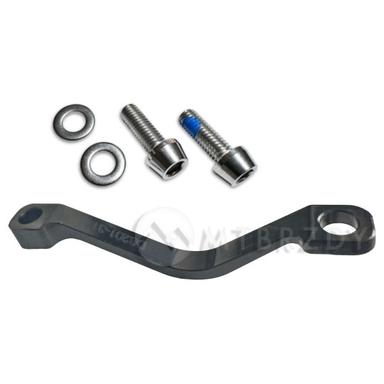 Adapter HOPE, PM to PM, +20 mm, 180 to 200 mm, for Santa Cruz V10.7, Megatower 1 & 2, Long, black