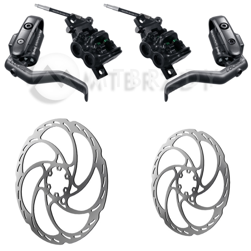 Set of brakes MAGURA LOUISE ELITE + Discs MDR-S 2.0 mm (203+180)