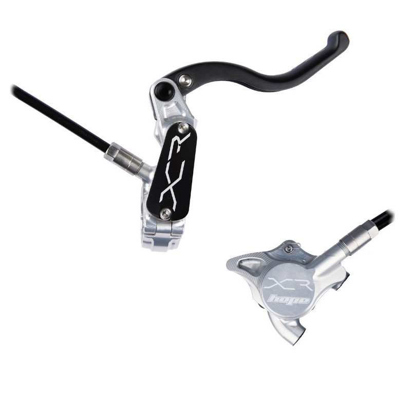 Brake HOPE XCR Pro X2, Flat Mount, kevlar hose, silver-black, right