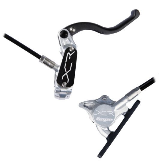 Brake HOPE XCR Pro X2, Flat Mount, kevlar hose, silver-black, right