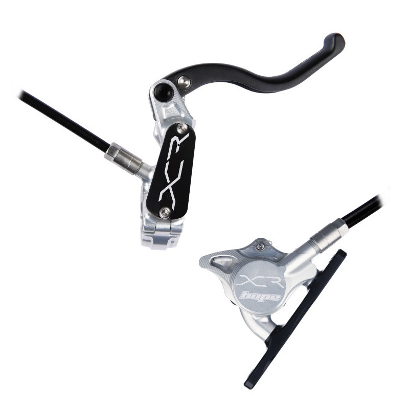 Brake HOPE XCR Pro X2, Flat Mount, kevlar hose, silver-black, right