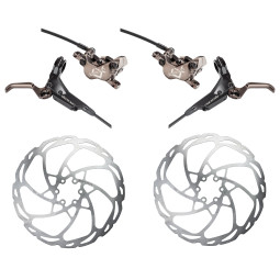 Sada brzd HAYES Dominion A4 | černá-bronzová | RRL + Kotouče D-Series (203mm+203mm)