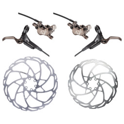 Sada brzd HAYES Dominion A4 | černá-bronzová | RRL + Kotouče D-Series (220mm+203mm)