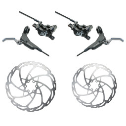 Sada brzd HAYES Dominion A4 | černá-šedá | RRL + Kotouče HAYES D-Series (203mm+180mm)