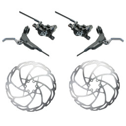 Sada brzd HAYES Dominion A4 | černá-šedá | RRL + Kotouče HAYES D-Series (203mm+203mm)