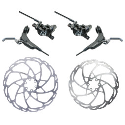 Sada brzd HAYES Dominion A4 | černá-šedá | RRL + Kotouče HAYES D-Series (220mm+203mm)