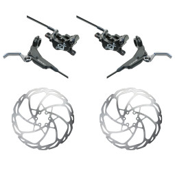 Sada brzd HAYES Dominion A4 | černá-šedá | RRL + Kotouče D-Series (180mm+180mm)