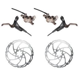 Sada brzd HAYES Dominion A4 | černá-bronzová | RRL + Kotouče HAYES D-Series (180mm+180mm)