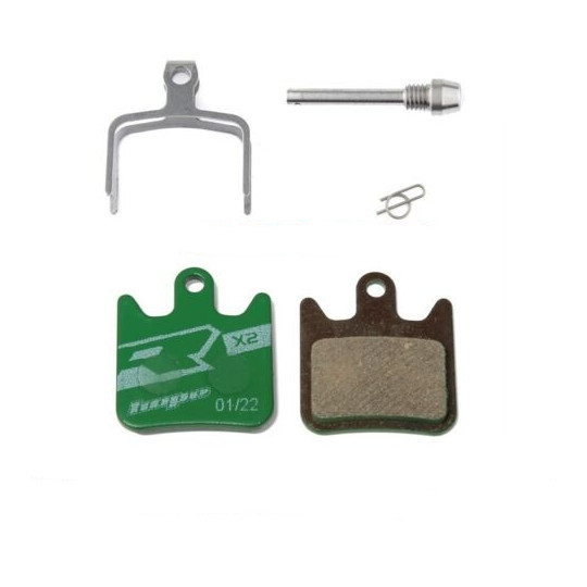 Brzdové destičky HOPE X2, RX2, Mono Mini, racing, zelené, ocelová základna