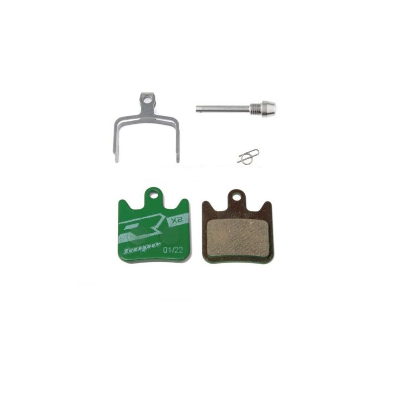 Brzdové destičky HOPE X2, RX2, Mono Mini, racing, zelené, ocelová základna