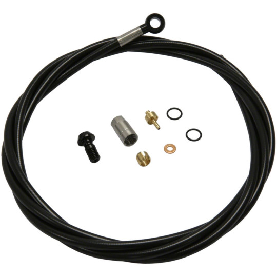 Brake hose HOPE for XCR, kevlar 5mm, 1600 mm, including banjo and fittings