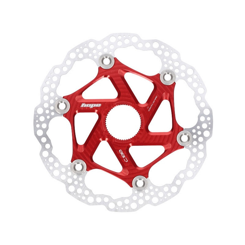 Brake disc rotor HOPE Floating | Center Lock | red | 180mm