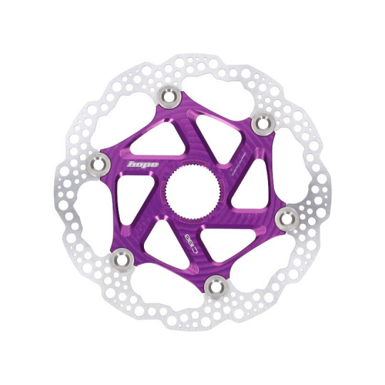 Brzdový kotouč HOPE Floating | Center Lock | fialový | 180mm