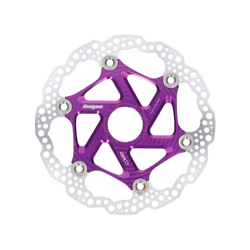 Brzdový kotouč HOPE Floating | Center Lock | fialový | 180mm