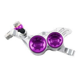 Brake caliper HOPE V4, 2022, Post Mount, silver-purple