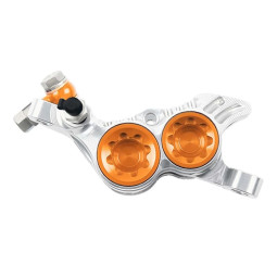 Brake caliper HOPE V4, 2022, Post Mount, silver-orange