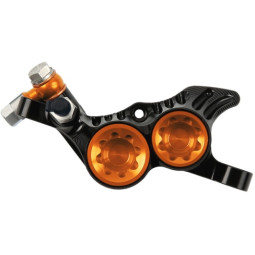 Brake caliper HOPE V4, 2022, Post Mount, black-orange