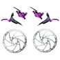 Set of brakes HAYES Dominion A4 | black-purple | LE + Brake discs D-Series (203mm+203mm)