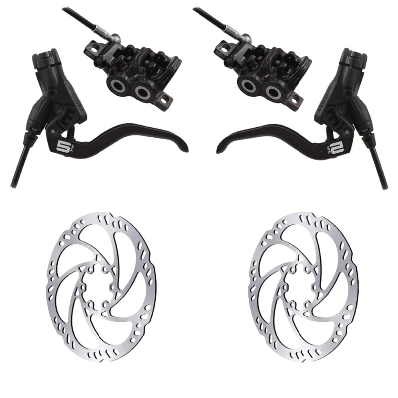 Set of disc brakes MAGURA MT5 + Discs Storm HC (160+160)
