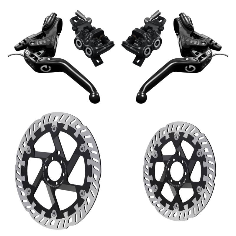 Sada brzd MAGURA MT5e HIGO-Closer + Kotouče MDR-P (203+180)