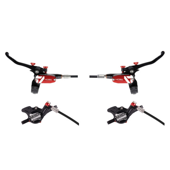 Sada brzd HOPE Tech 4 Trial Zone, kevlarová hadička, černá-červená