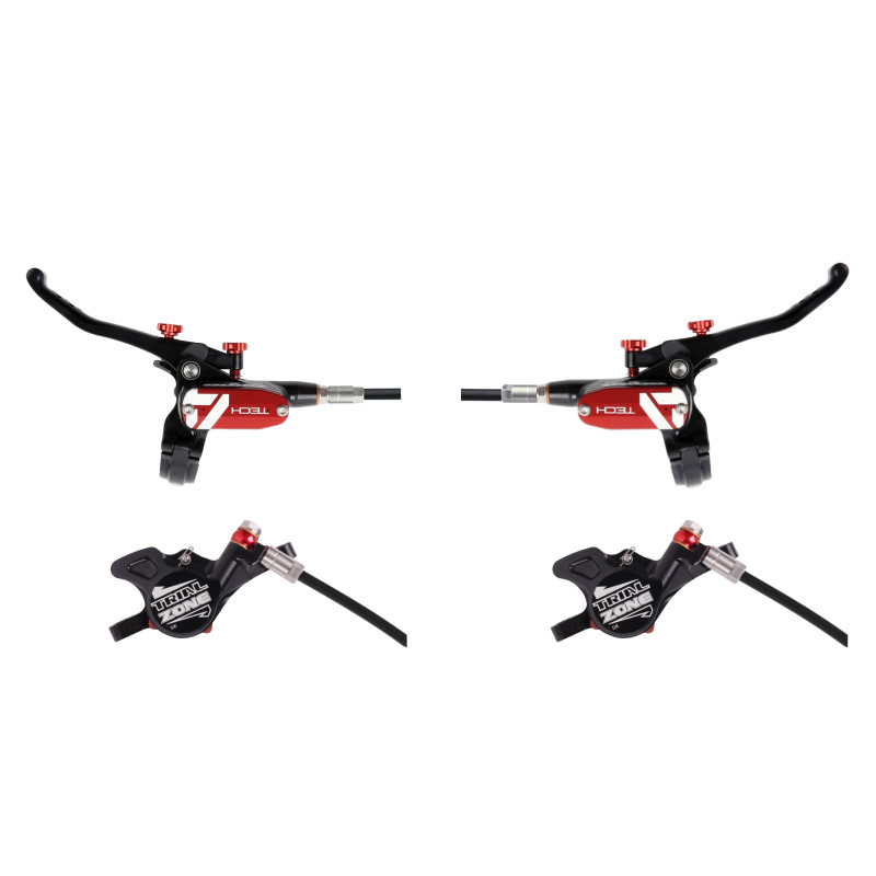 Sada brzd HOPE Tech 4 Trial Zone, kevlarová hadička, černá-červená