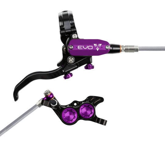 Disc brake HOPE Tech 4 EVO GR4, braided hose, black-purple, right