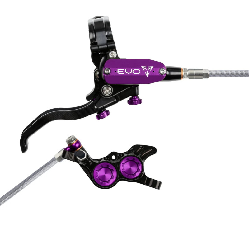 Disc brake HOPE Tech 4 EVO GR4, braided hose, black-purple, right